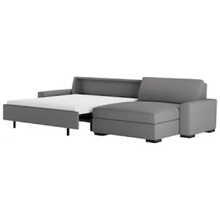 Two Piece Sectional Sofa with Queen Sleeper & LAS Oversized Chaise Lounge